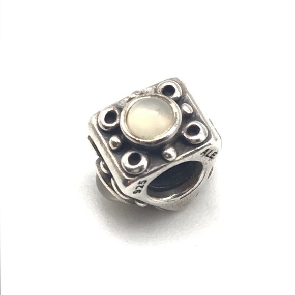 Pandora Retired Triangular Moonstone Triple 3 Sided Rare Bead Charm - Picture 2 of 6